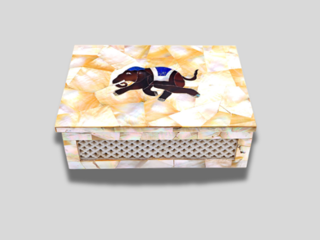 Vintage Storage Marble Trinket Box Handmade Random Artwork Wedding Gift